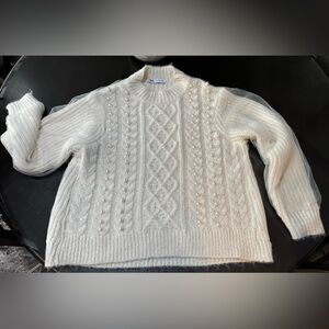 Zara Cream Sweater with Pearl Accents